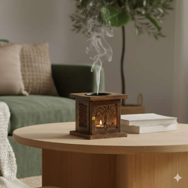 Eco Box profumose BRUCIA ESSENZE in legno di mango